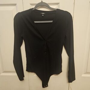 Express Classic Black Long Sleeve Bodysuit